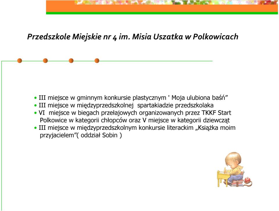 organizowanych przez TKKF Start Polkowice w kategorii chłopców oraz V miejsce w kategorii