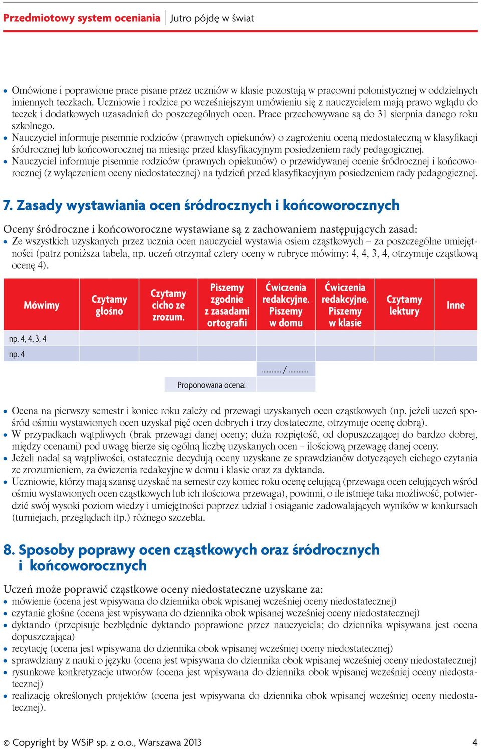 Prace przechowywane są do 31 sierpnia danego roku szkolnego.