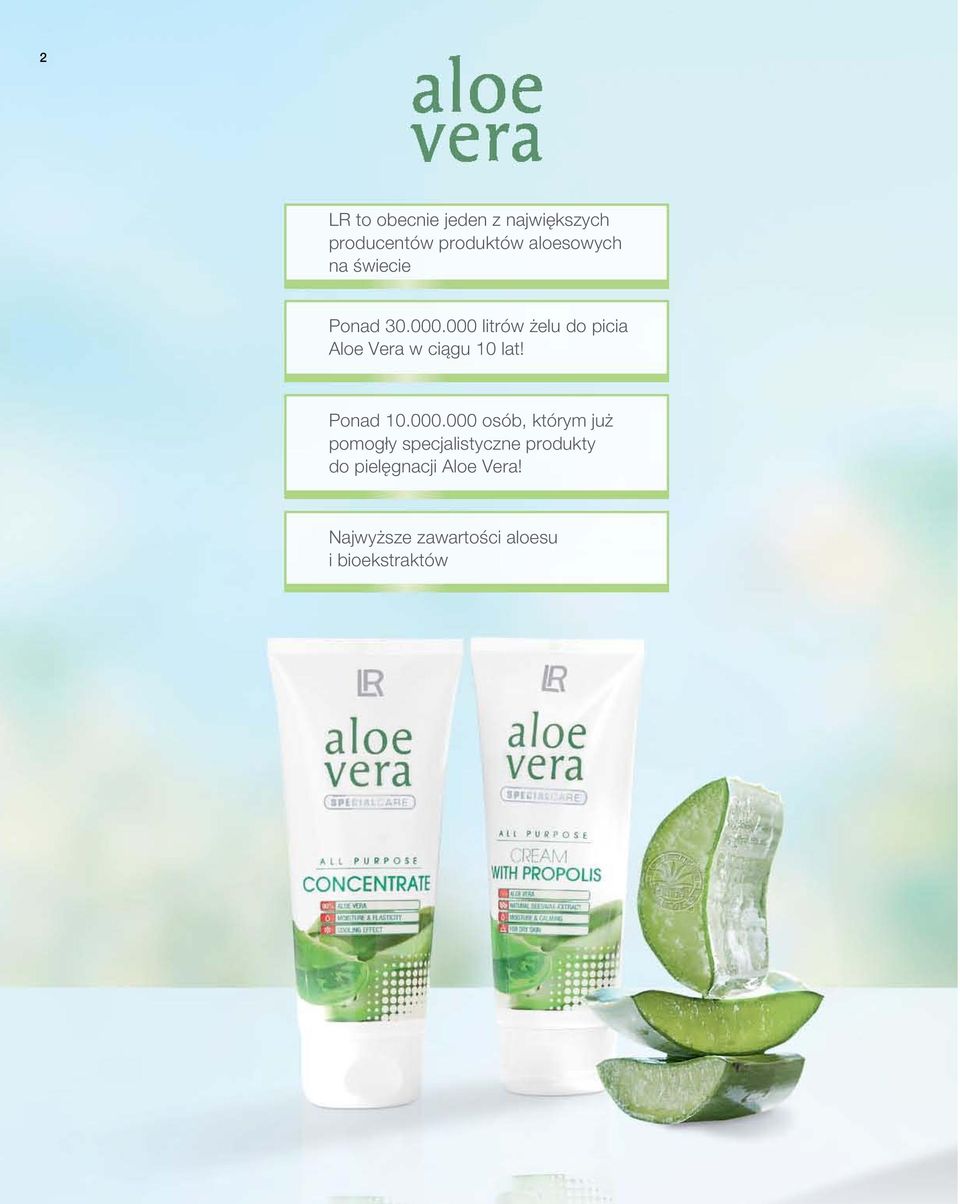 000 litrów żelu do picia Aloe Vera w ciągu 10 lat! Ponad 10.000.000