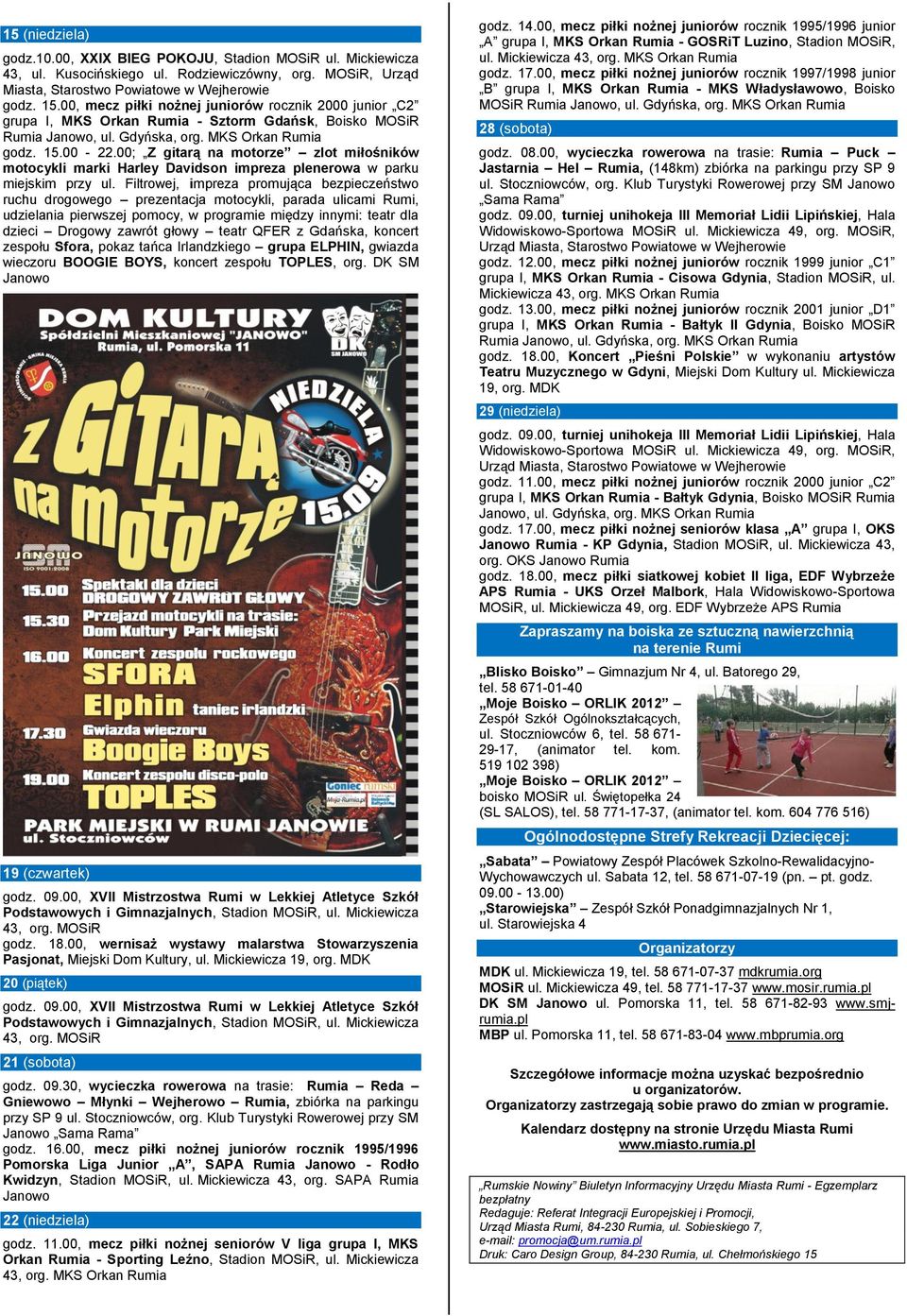 00; Z gitarą na motorze zlot miłośników motocykli marki Harley Davidson impreza plenerowa w parku miejskim przy ul.