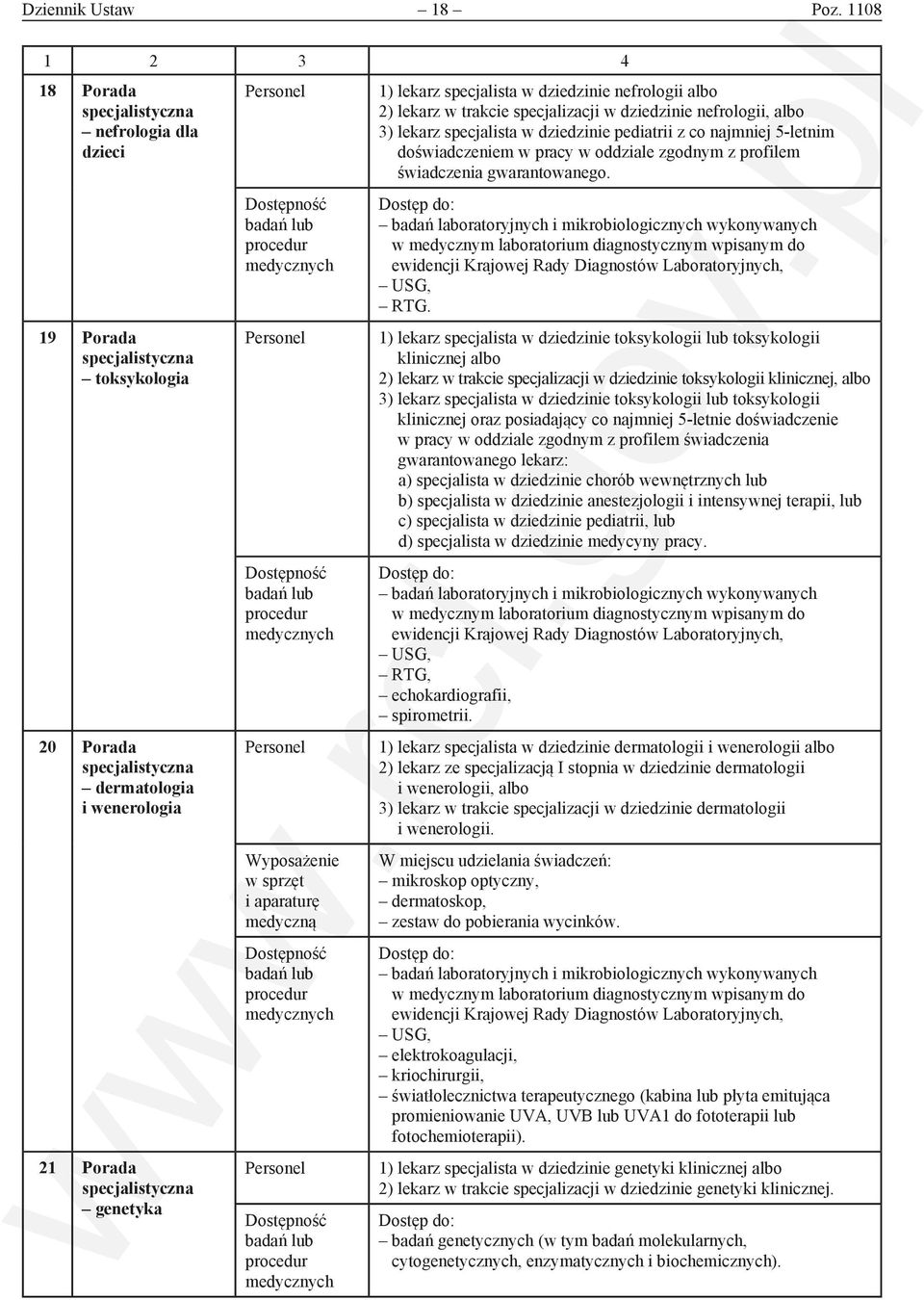 specjalizacji w dziedzinie nefrologii, albo 3) lekarz specjalista w dziedzinie pediatrii z co najmniej 5-letnim doświadczeniem w pracy w oddziale zgodnym z profilem świadczenia gwarantowanego. RTG.