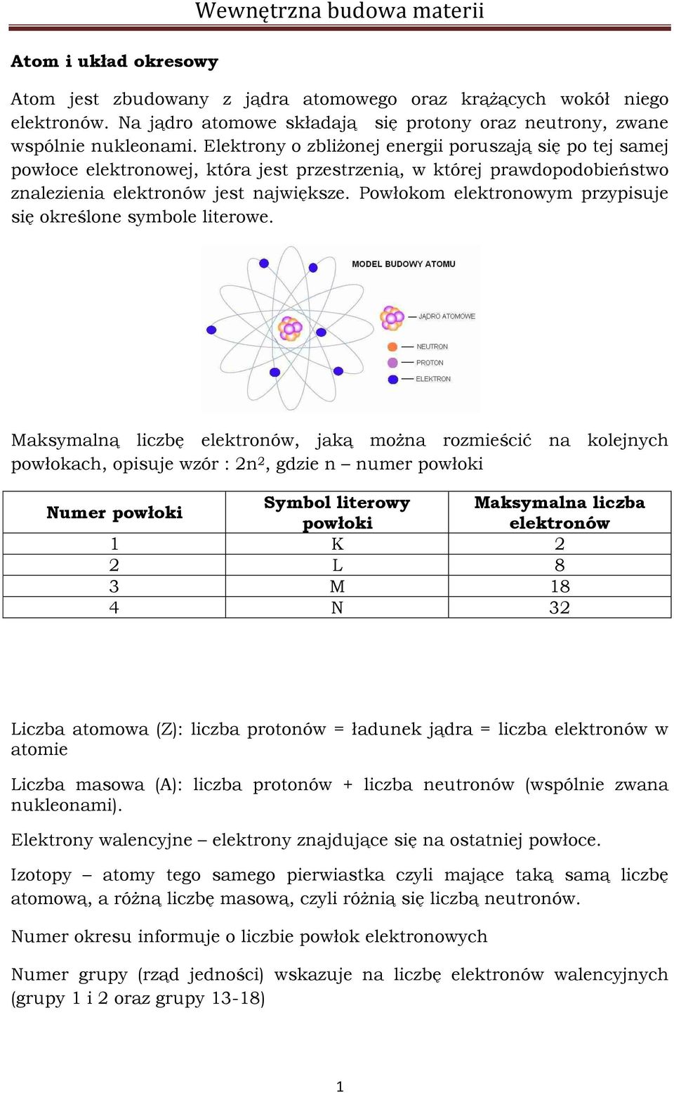 Elektrony o zbliżonej energii poruszają się po tej samej powłoce elektronowej, która jest przestrzenią, w której prawdopodobieństwo znalezienia elektronów jest największe.