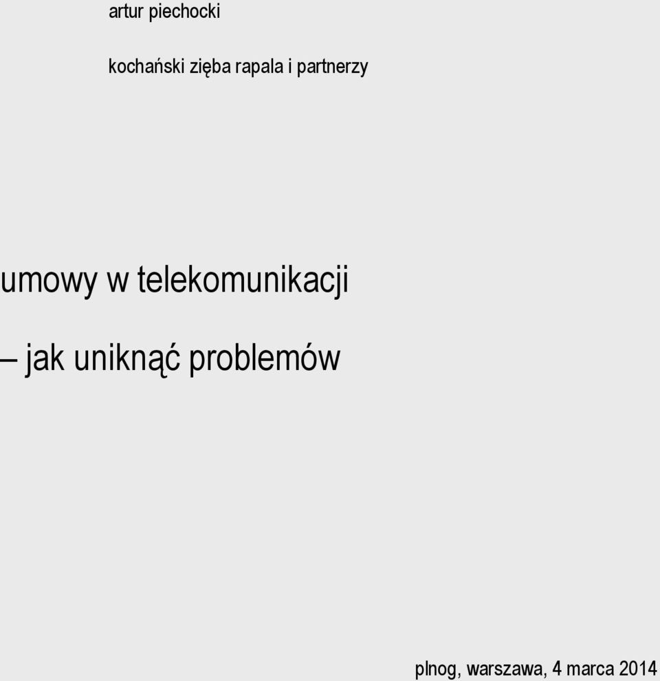 telekomunikacji jak uniknąć