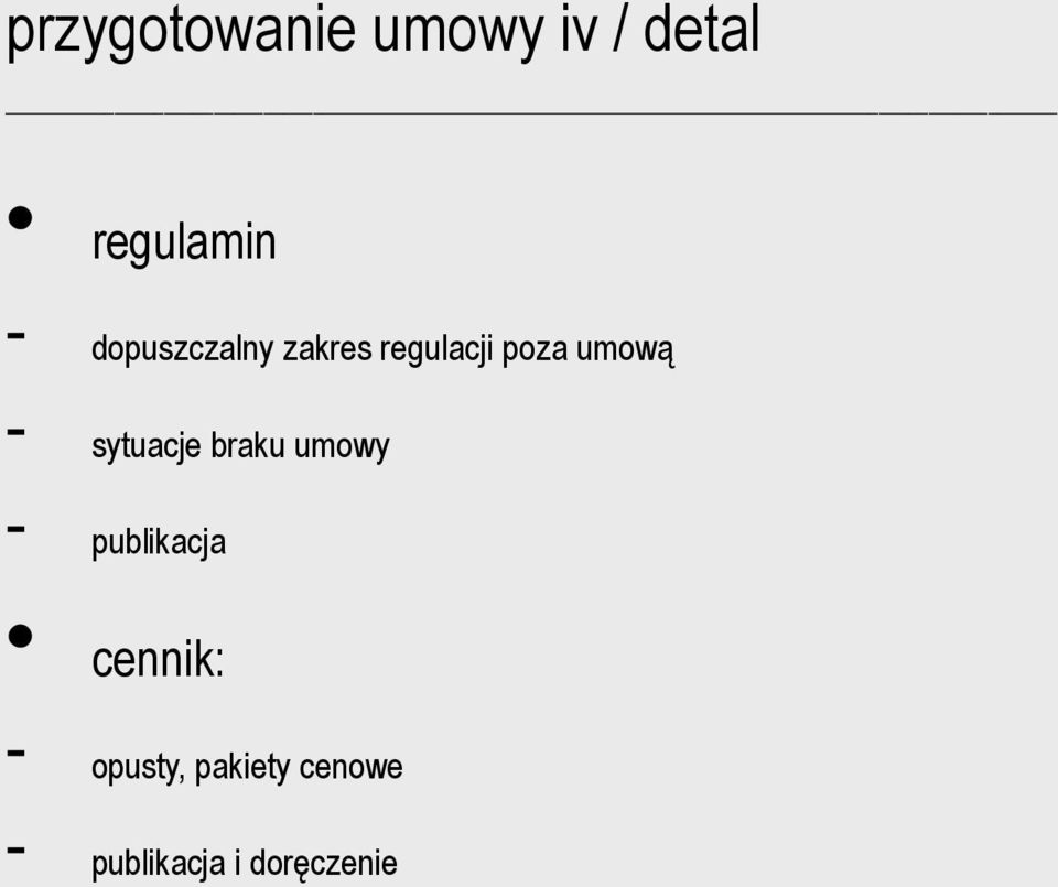 sytuacje braku umowy - publikacja cennik: -