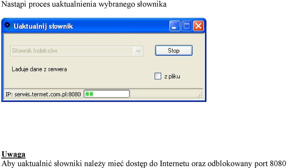 uaktualnić słowniki należy mieć