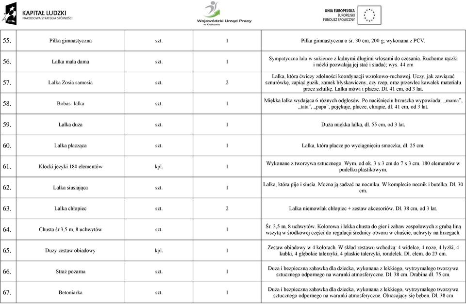 44 cm Lalka, która ćwiczy zdolności koordynacji wzrokowo-ruchowej. Uczy, jak zawiązać sznurówkę, zapiąć guzik, zamek błyskawiczny, czy rzep, oraz przewlec kawałek materiału przez szlufkę.