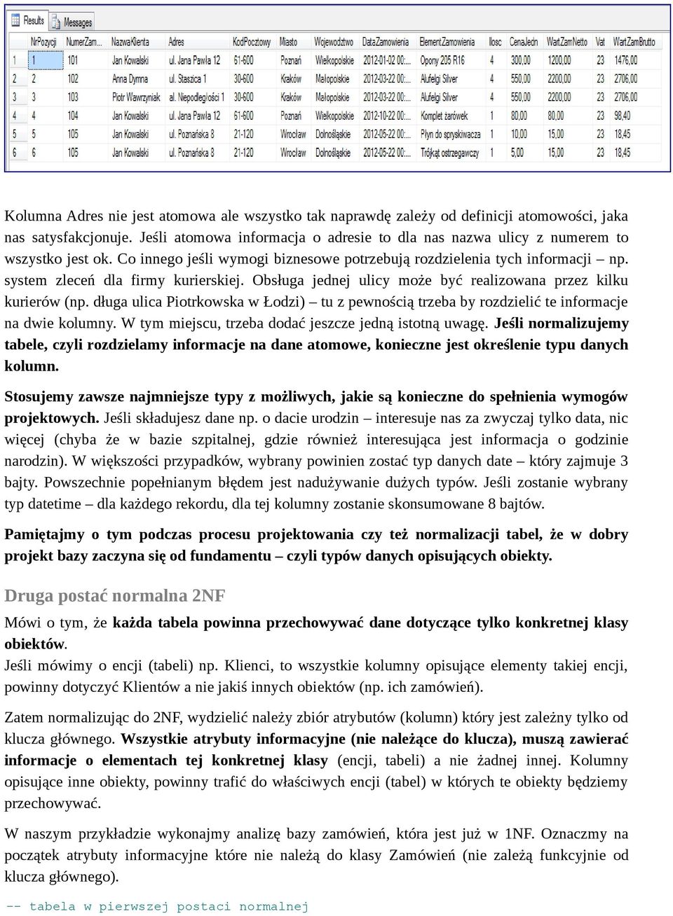 system zleceń dla firmy kurierskiej. Obsługa jednej ulicy może być realizowana przez kilku kurierów (np.