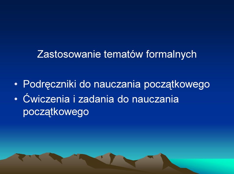 nauczania początkowego