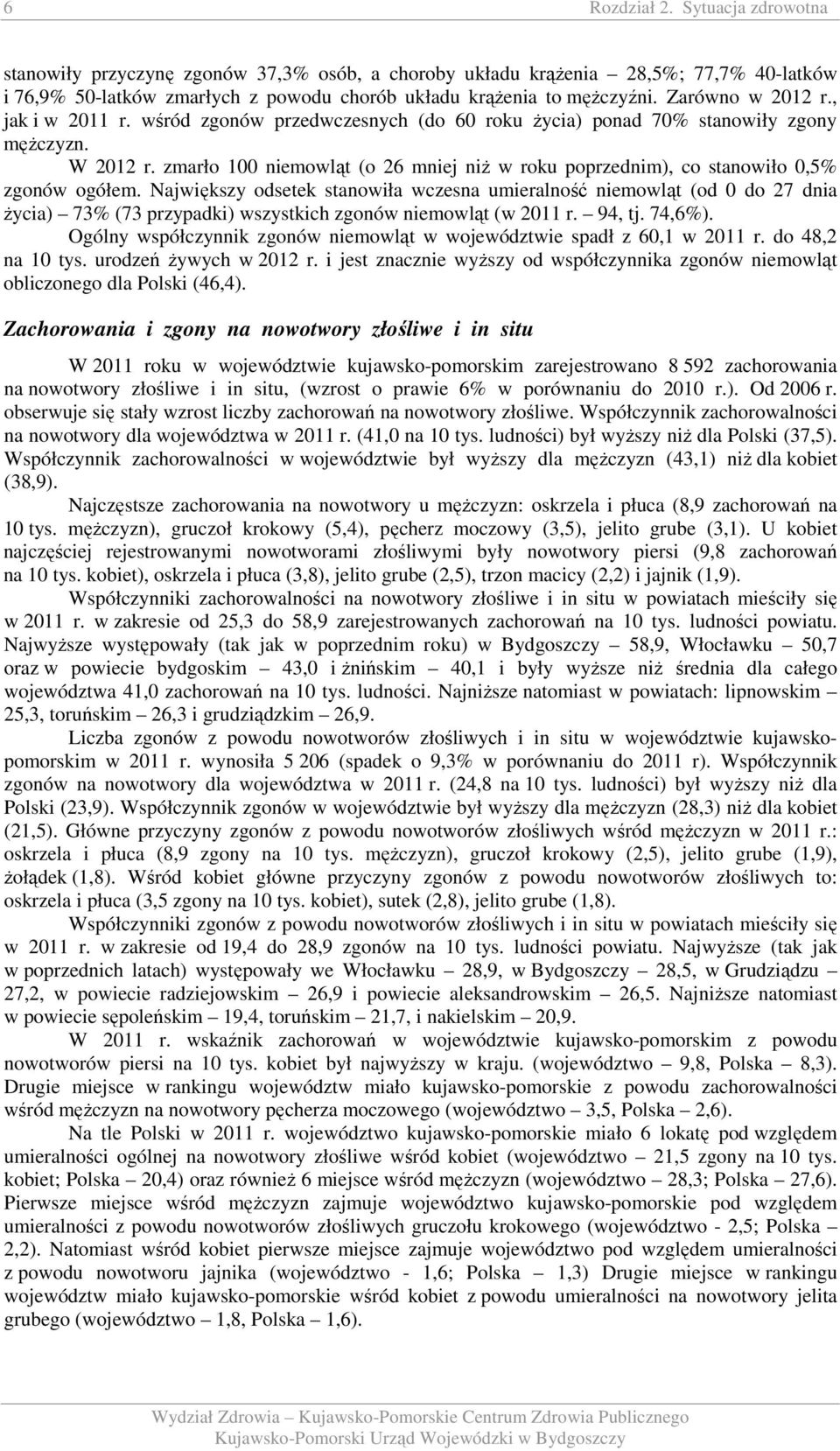 zmarło 100 niemowląt (o 26 mniej niż w roku poprzednim), co stanowiło 0,5% zgonów ogółem.
