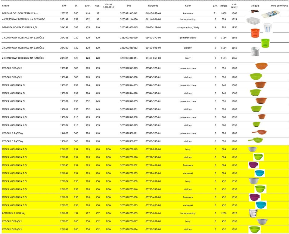 204297 203 153 210 3253921030015 01030-129-00 transparentny / biały 4 288 1950 2 KOMOROWY OCIEKACZ NA SZTUĆCE 204385 120 120 120 3253923410020 03410-370-00 pomarańczowy 9 1134 1865 2 KOMOROWY