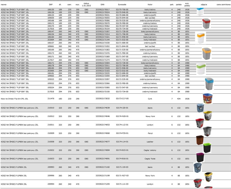 lux/beż 4 248 1926 KOSZ NA ŚMIECI "FLIP BIN" 10L 190168 189 235 350 3253922170086 02170-535-00 srebrny/pomarańczowy 4 248 1926 KOSZ NA ŚMIECI "FLIP BIN" 10L 190172 189 235 350 3253922170079