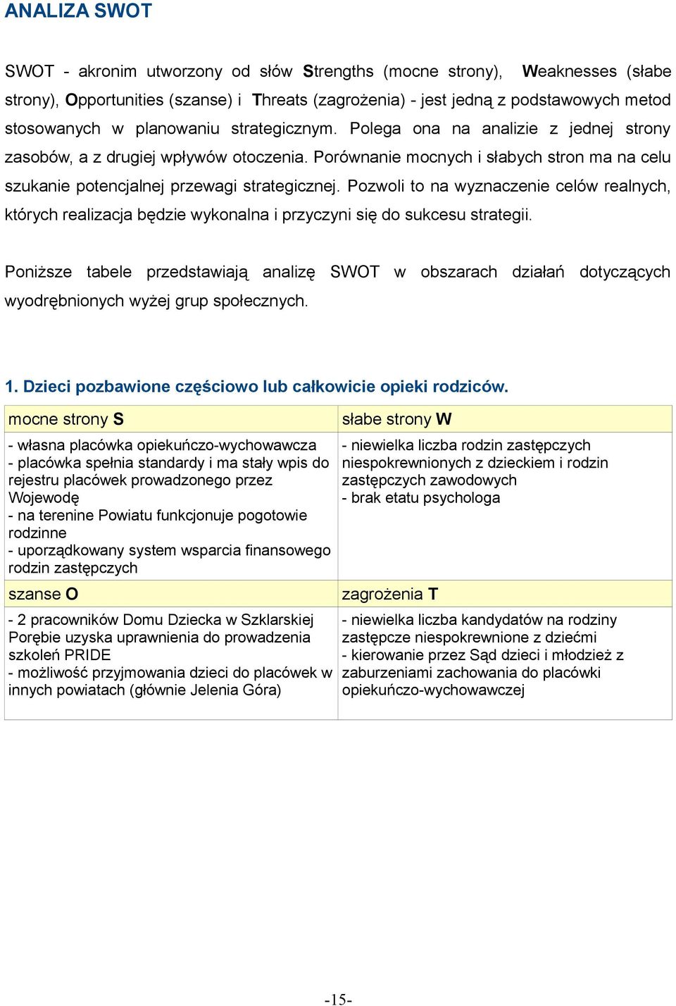 Pozwoli to na wyznaczenie celów realnych, których realizacja będzie wykonalna i przyczyni się do sukcesu strategii.