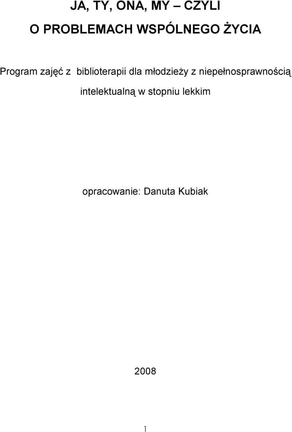 młodzieŝy z niepełnosprawnością intelektualną