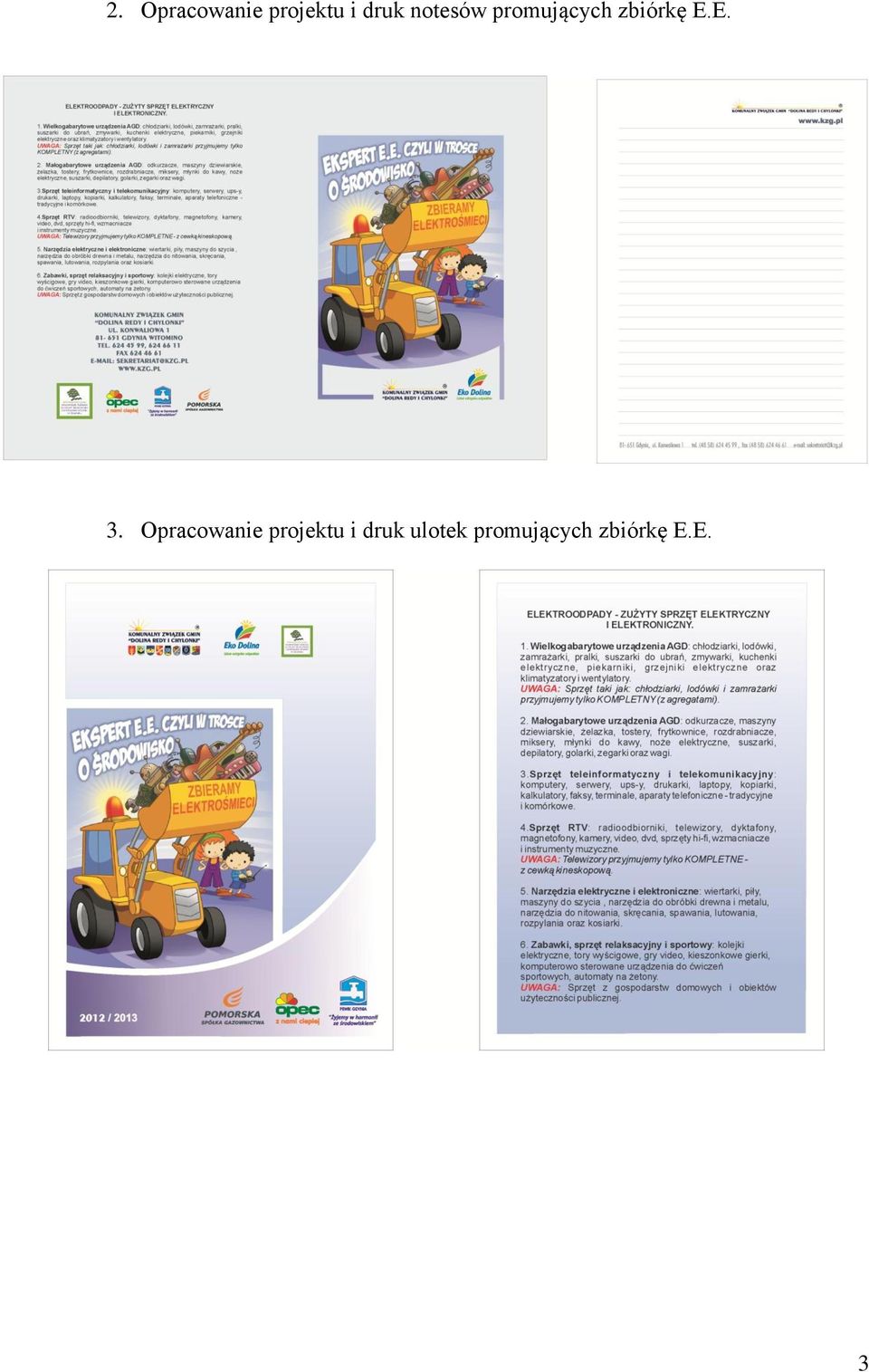 E. ulotek promujących zbiórkę
