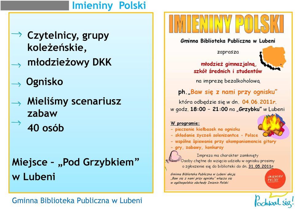 Ognisko Mieliśmy scenariusz zabaw