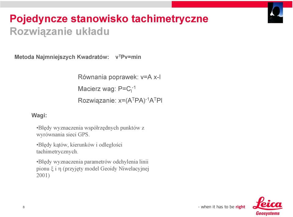 wyznaczenia współrzędnych punktów z wyrównania sieci GPS.