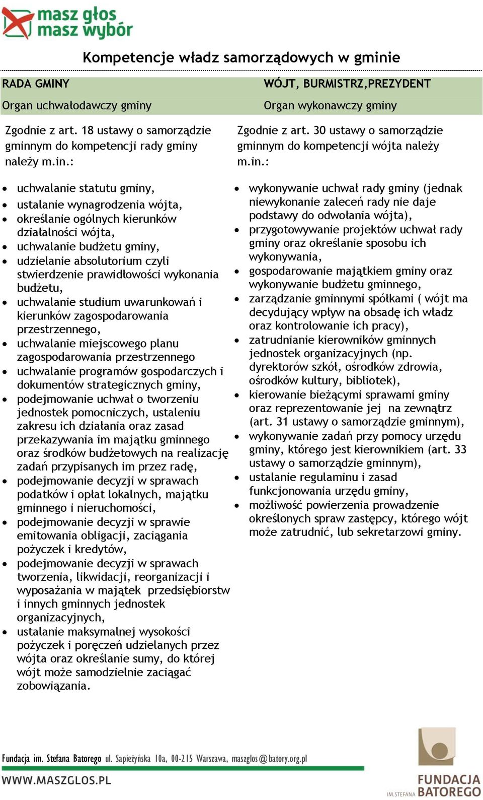 ym do kompetencji wójta należy m.in.