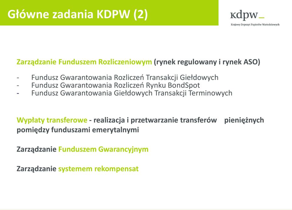 Gwarantowania Giełdowych Transakcji Terminowych Wypłaty transferowe - realizacja i przetwarzanie