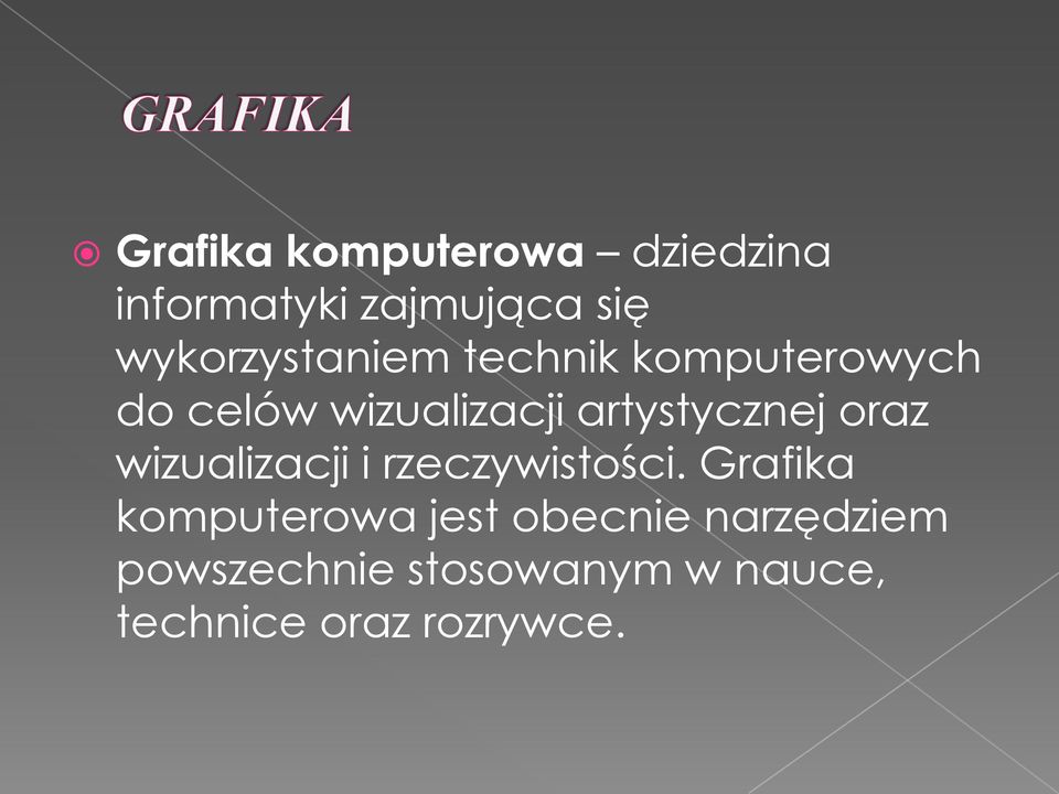 artystycznej oraz wizualizacji i rzeczywistości.