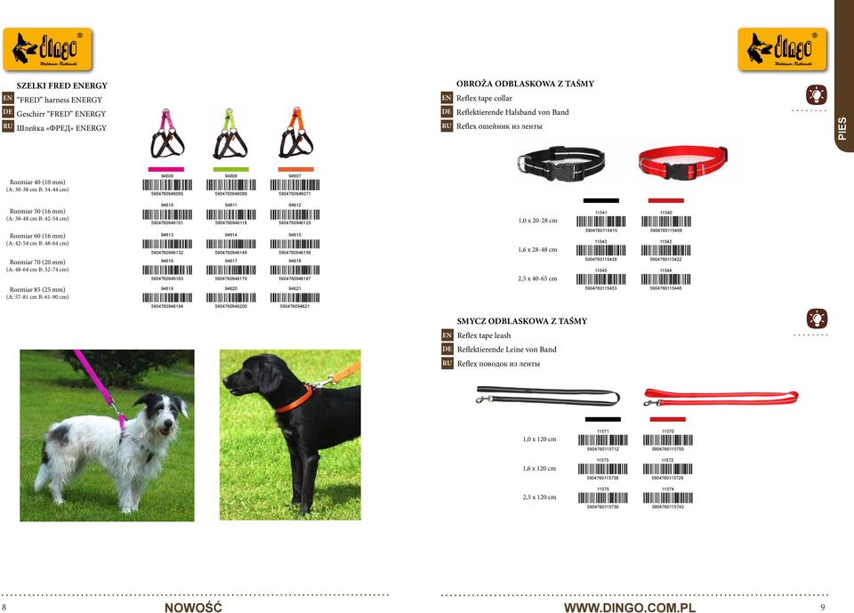 5904760946125 1,0 x 20-28 cm 11541 11540 Rozmiar 60 (16 mm) (A: 42-54 cm B: 48-64 cm) Rozmiar 70 (20 mm) (A: 48-64 cm B: 52-74 cm) 94613 5904760946132 94616 5904760946163 94614 5904760946149 94617