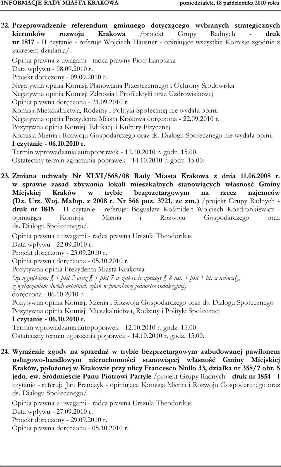 Projekt doręczony - 09.09.2010 r.
