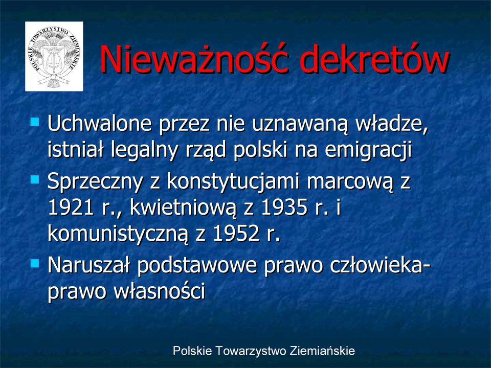 konstytucjami marcową z 1921 r., kwietniową z 1935 r.