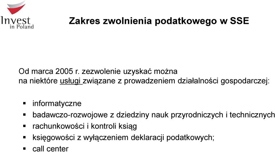 działalności gospodarczej: informatyczne badawczo-rozwojowe z dziedziny nauk