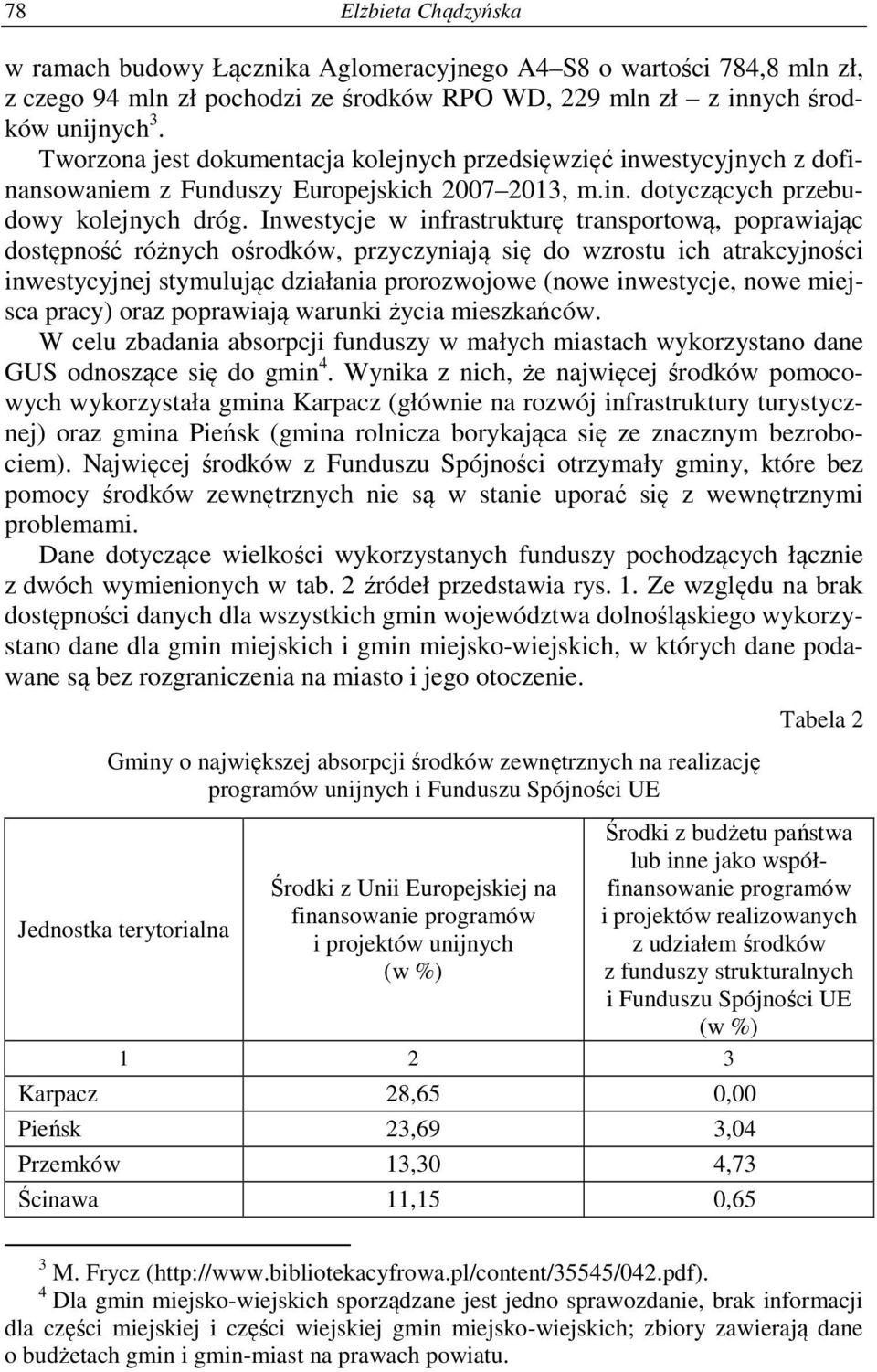 Inwestycje w infrastrukturę transportową, poprawiając dostępność różnych ośrodków, przyczyniają się do wzrostu ich atrakcyjności inwestycyjnej stymulując działania prorozwojowe (nowe inwestycje, nowe