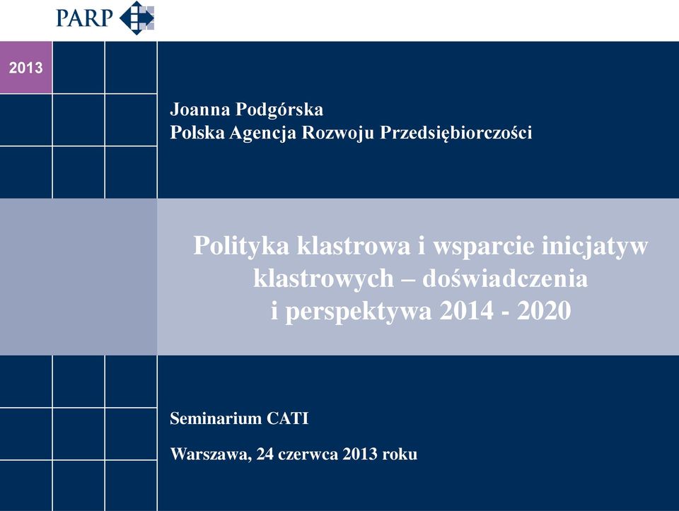 inicjatyw klastrowych doświadczenia i perspektywa