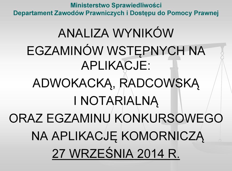 WSTĘPNYCH NA APLIKACJE: ADWOKACKĄ, RADCOWSKĄ I NOTARIALNĄ