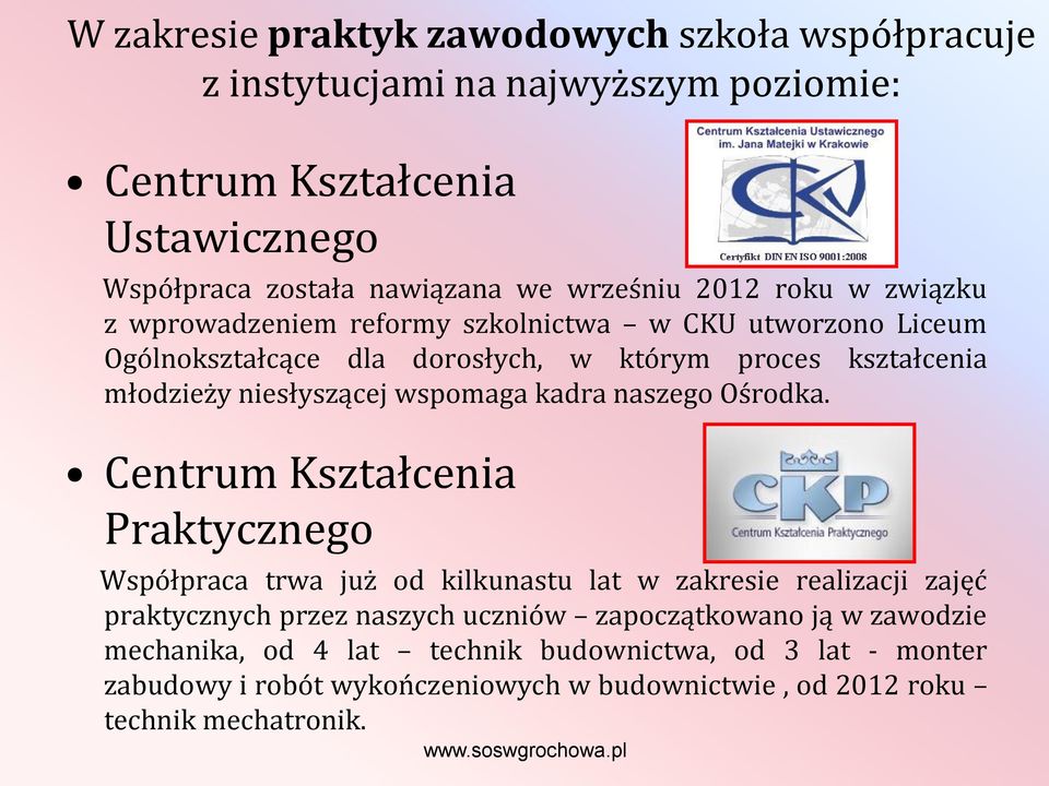 wspomaga kadra naszego Ośrodka.