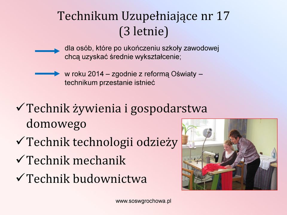 z reformą Oświaty technikum przestanie istnieć Technik żywienia i