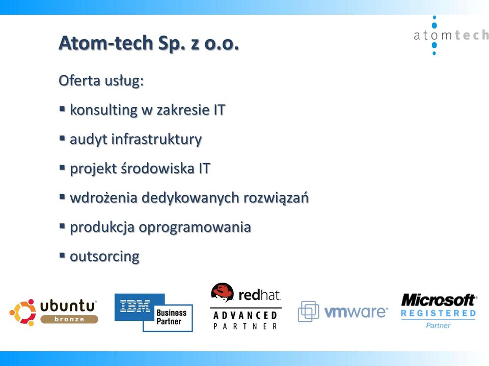 infrastruktury projekt środowiska IT