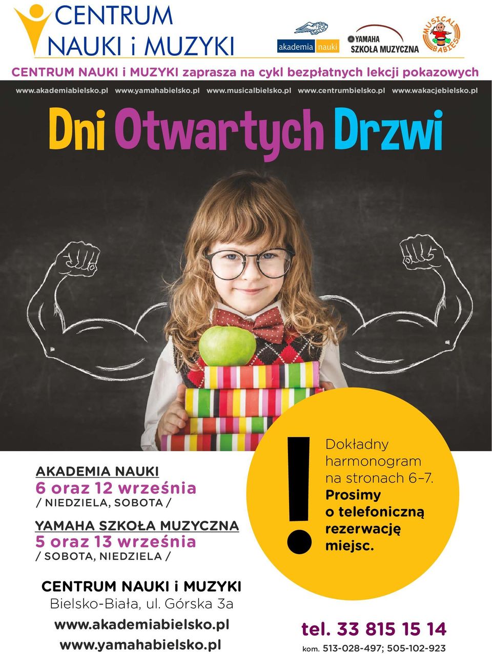 pl Dni Otwartych Drzwi AKADEMIA NAUKI 6 oraz 12 września / NIEDZIELA, SOBOTA / YAMAHA SZKOŁA MUZYCZNA 5 oraz 13 września / SOBOTA, NIEDZIELA