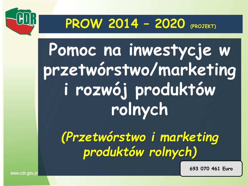 rozwój produktów rolnych (Przetwórstwo