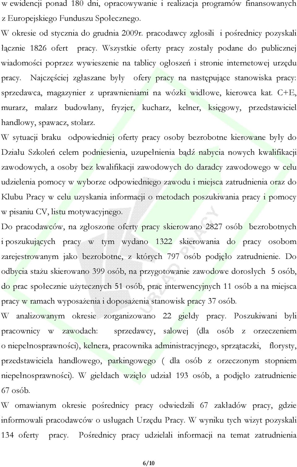 Wszystkie oferty pracy zostały podane do publicznej wiadomości poprzez wywieszenie na tablicy ogłoszeń i stronie internetowej urzędu pracy.