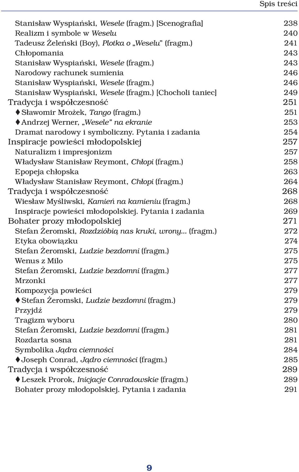 ) [Chocholi taniec] 249 Tradycja i współczesność 251 Sławomir Mrożek, Tango (fragm.) 251 Andrzej Werner, Wesele na ekranie 253 Dramat narodowy i symboliczny.