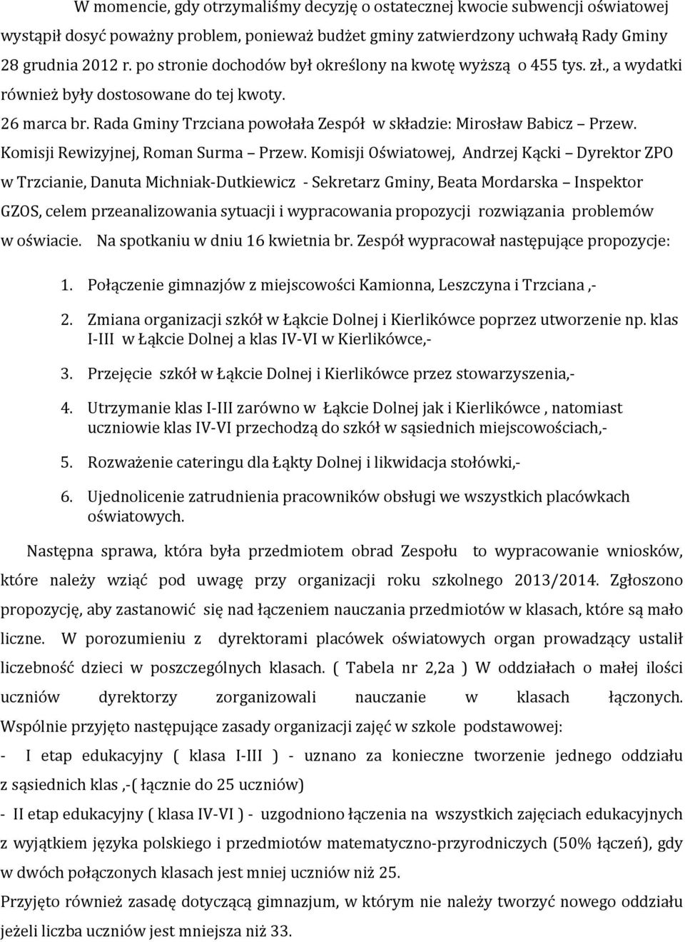 Komisji Rewizyjnej, Roman Surma Przew.