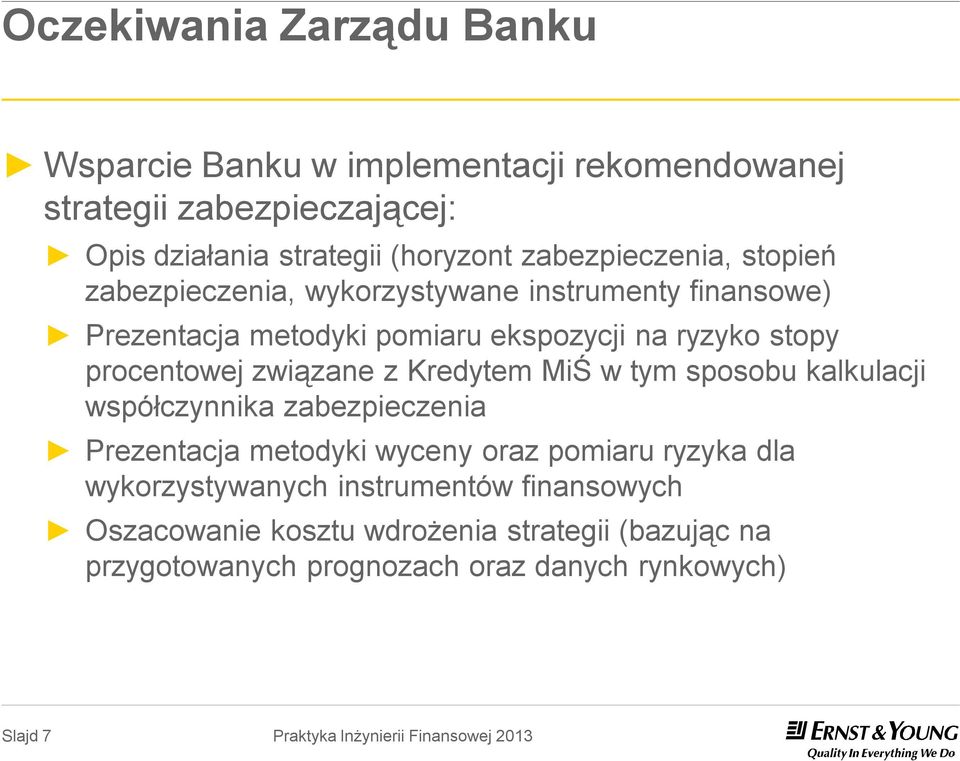 procentowej związane z Kredytem MiŚ w tym sposobu kalkulacji współczynnika zabezpieczenia Prezentacja metodyki wyceny oraz pomiaru ryzyka