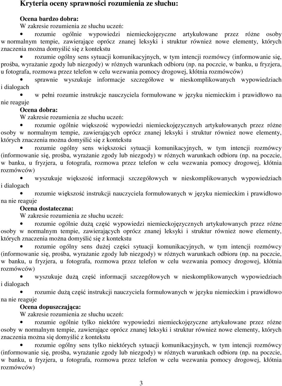 niezgody) w róŝnych warunkach odbioru (np.