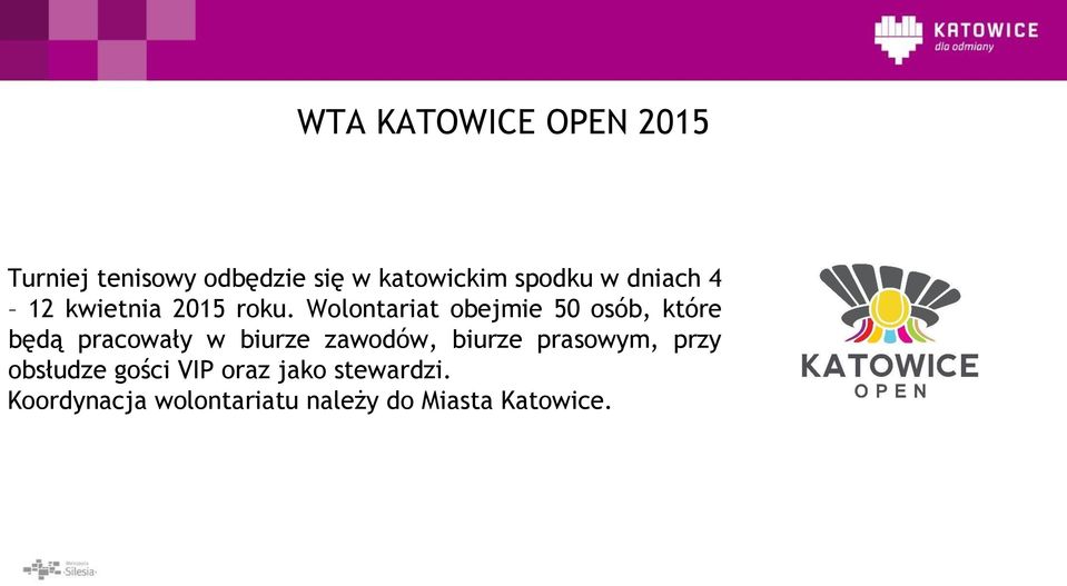 Wolontariat obejmie 50 osób, które będą pracowały w biurze zawodów,