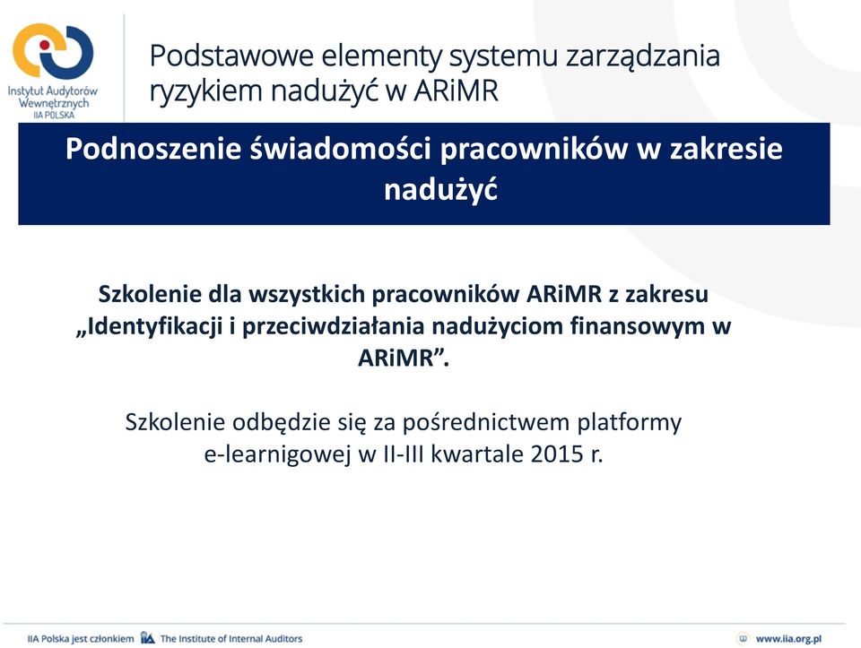 przeciwdziałania nadużyciom finansowym w ARiMR.