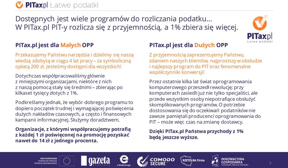 pl jest dla Małych OPP Przekazujemy Państwu narzędzia i dzielimy się naszą wiedzą zdobytą w ciągu 4 lat pracy za symboliczną opłatą 200 zł. Jesteśmy dostępni dla wszystkich!