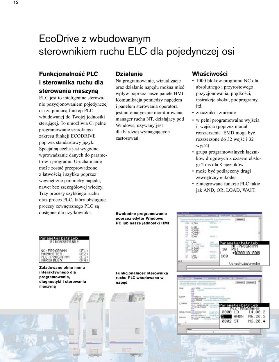 Specjal¹ cech¹ jest wygode wprowadzaie daych do parametrów i programu. Uruchamiaie mo e zostaæ przeprowadzoe z ³atwoœci¹ i szybko poprzez wewêtrze parametry apêdu, awet bez szczegó³owej wiedzy.