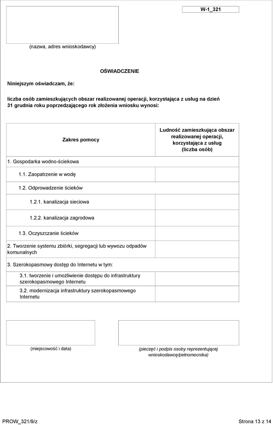 Odprowadzenie ścieków 1.2.1. kanalizacja sieciowa 1.2.2. kanalizacja zagrodowa 1.3. Oczyszczanie ścieków 2. Tworzenie systemu zbiórki, segregacji lub wywozu odpadów komunalnych 3.