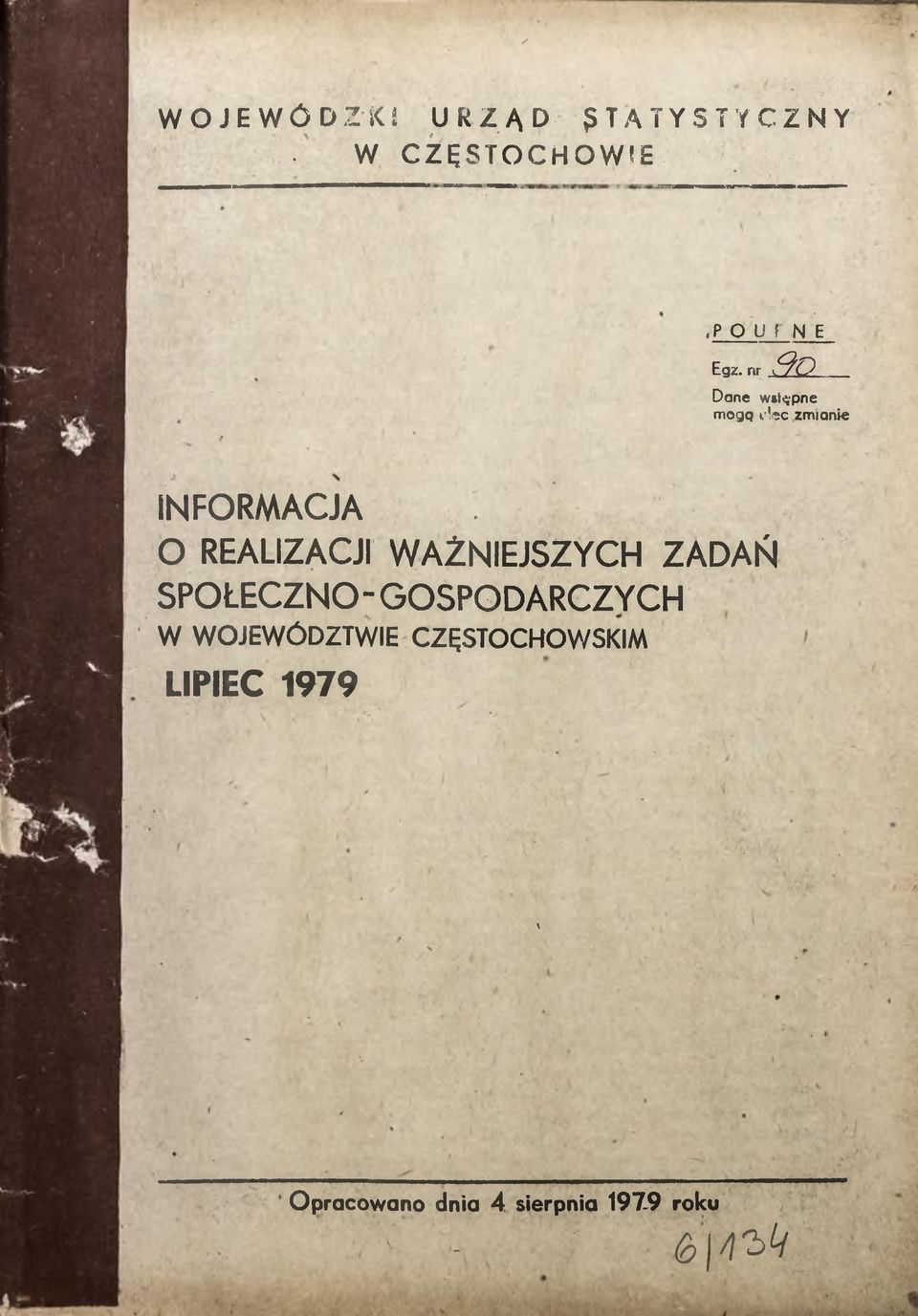 ec zmane NFORMACJA O REALZACJ WAŻNEJSZYCH ZADAŃ SPOŁECZNO -