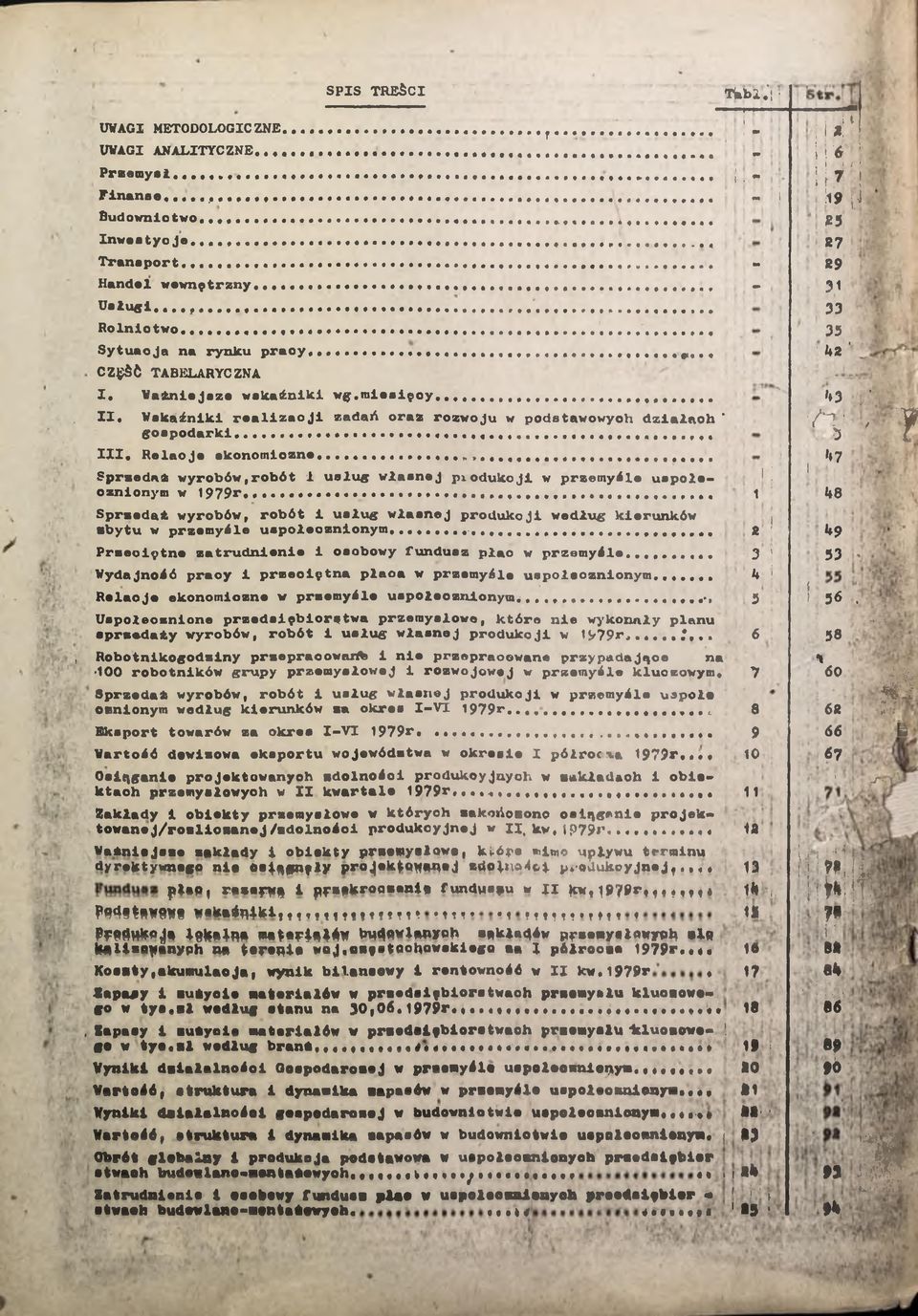 ............... Sprzedał wyroów,roót usług własnej podukoj w przemyśle uspołecznonym w 979r,.......... Sprzedał wyroów, roót usług własnej produkcj według kerunków zytu w przemyśle uspołecznonym.