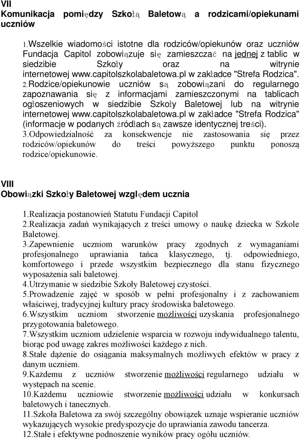 capitolszkolabaletowa.pl w zakł adce "Strefa Rodzica". 2.