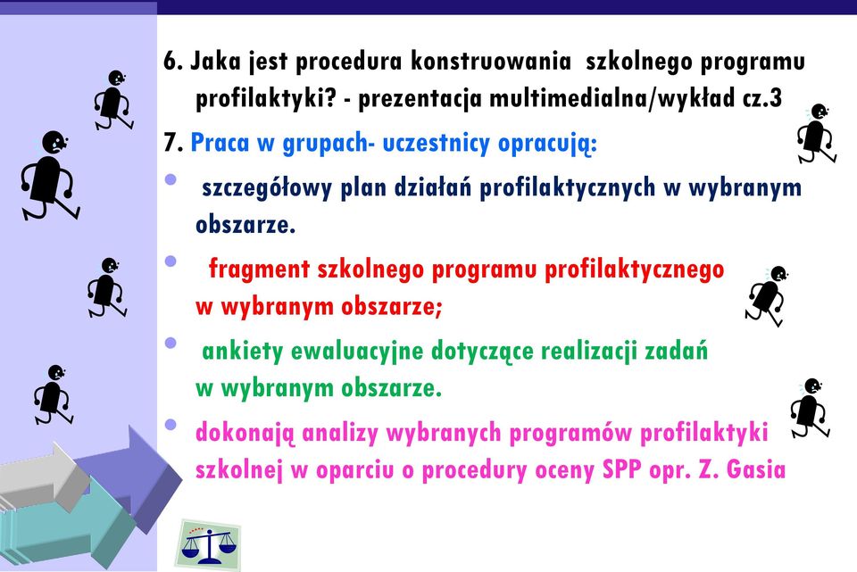 fragment szkolnego programu profilaktycznego w wybranym obszarze; ankiety ewaluacyjne dotyczące realizacji zadań