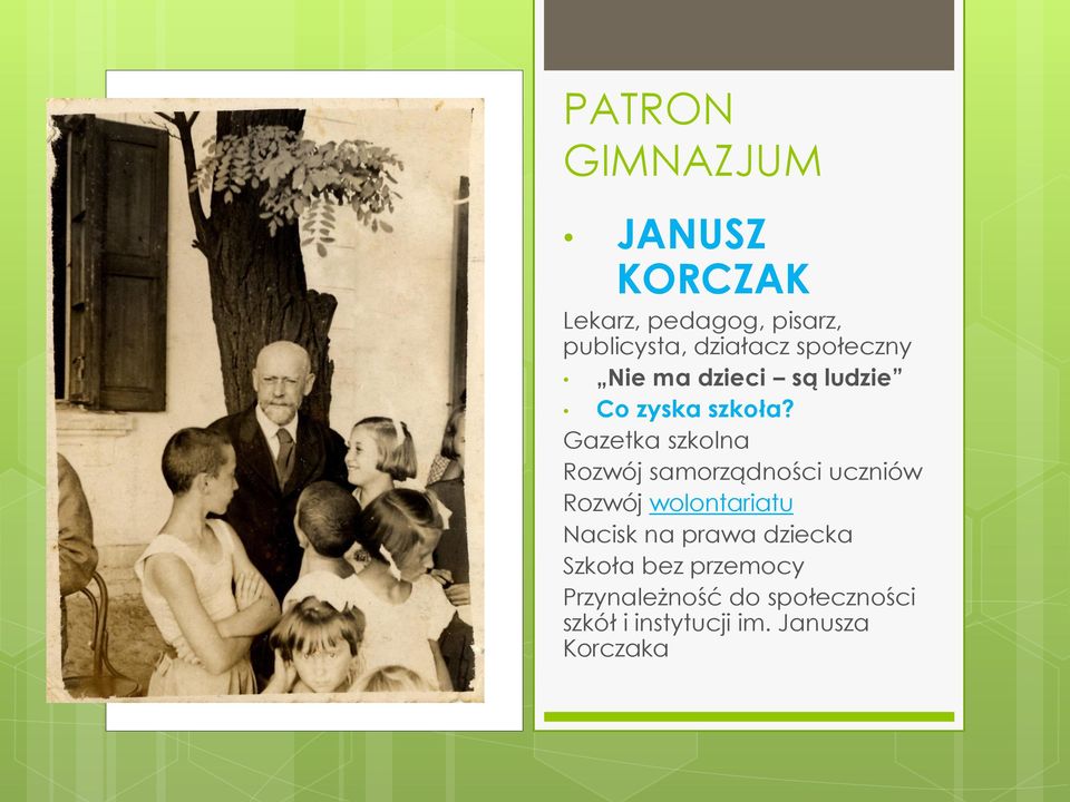 Gazetka szkolna Rozwój samorządności uczniów Rozwój wolontariatu Nacisk na